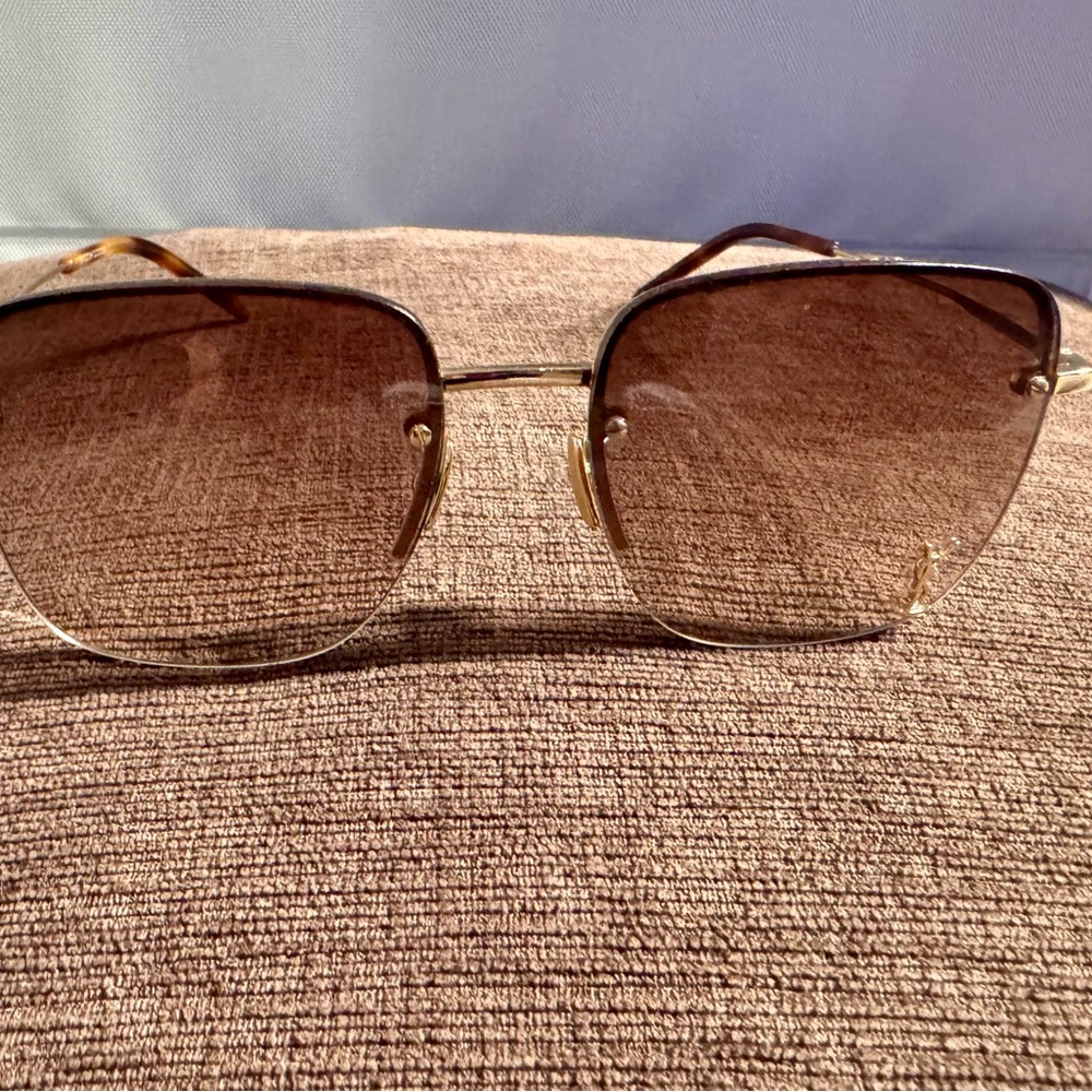 Saint Laurent YSL Rimless Gold Sunglasses